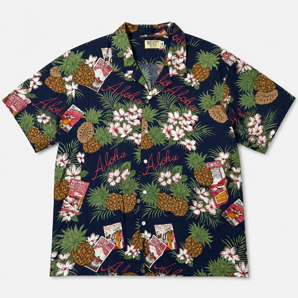 Newt At The Royal Honolulu Hawaiian Shirt Mens XXL Aloha Pineapple Floral